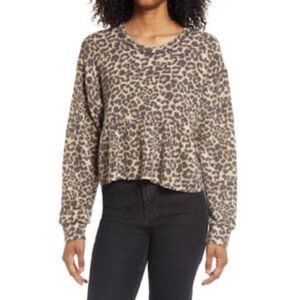 la la land creative | Leopard Hi Low Peplum Top